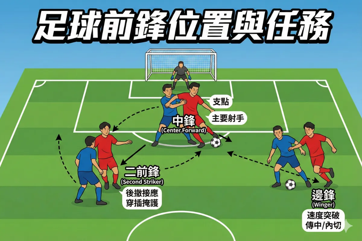 足球「前锋、边锋」位置介绍