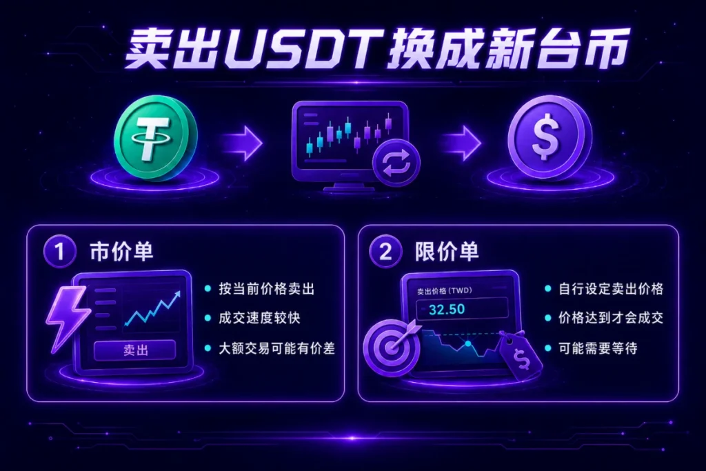 卖出USDT换成新台币