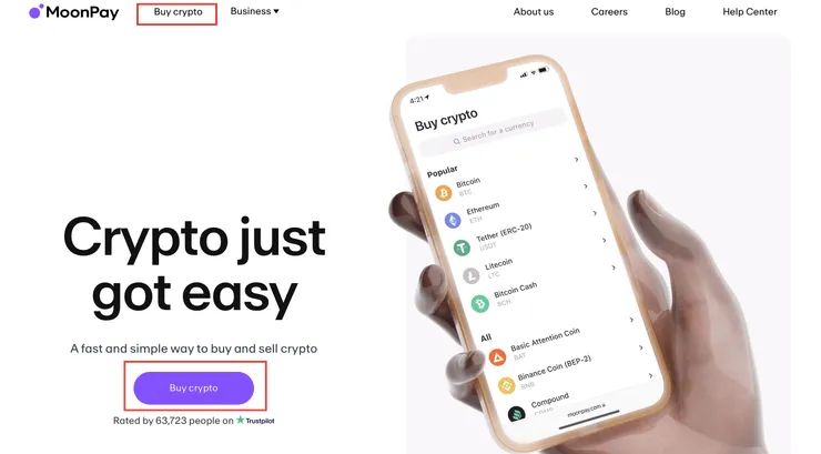 前往 MoonPay 官网