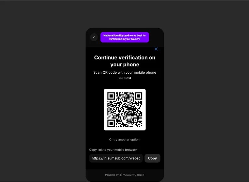 Maispin 注册 MoonPay 步驟 7