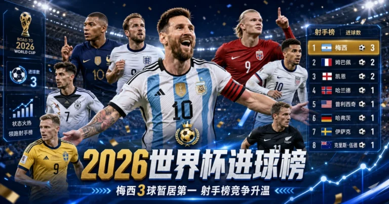 2026世界杯进球榜即时更新：梅西3球登顶，进球王之争全面开打